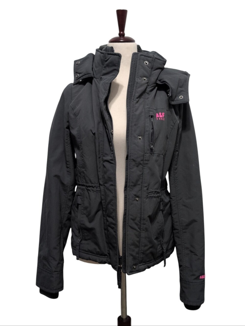 Abercrombie & Fitch All Season Weather Warrior Jacket Women’s S Gray Pink Hooded